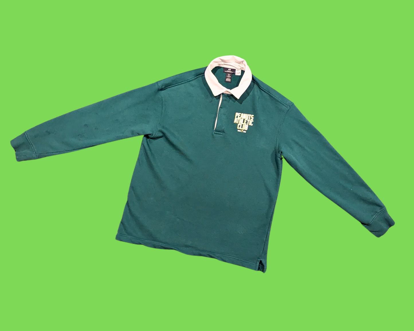 Pull Athletic Club Peanuts vert Y2K, taille M