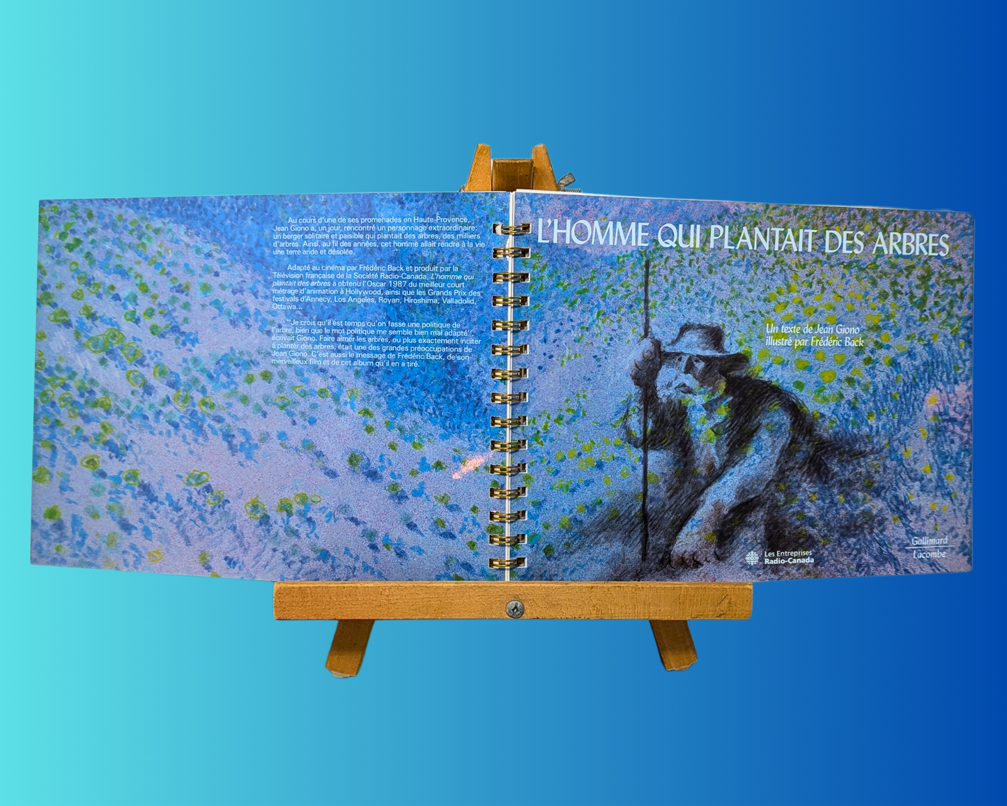 Handmade and Upcycled L'Homme Qui Plantait des Arbres Novel by Jean Giono Notebook