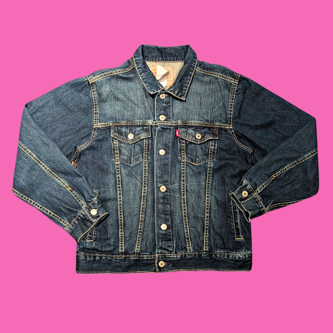 The Rolling Stones Upcycled T-Shirt Denim Jacket Size XL