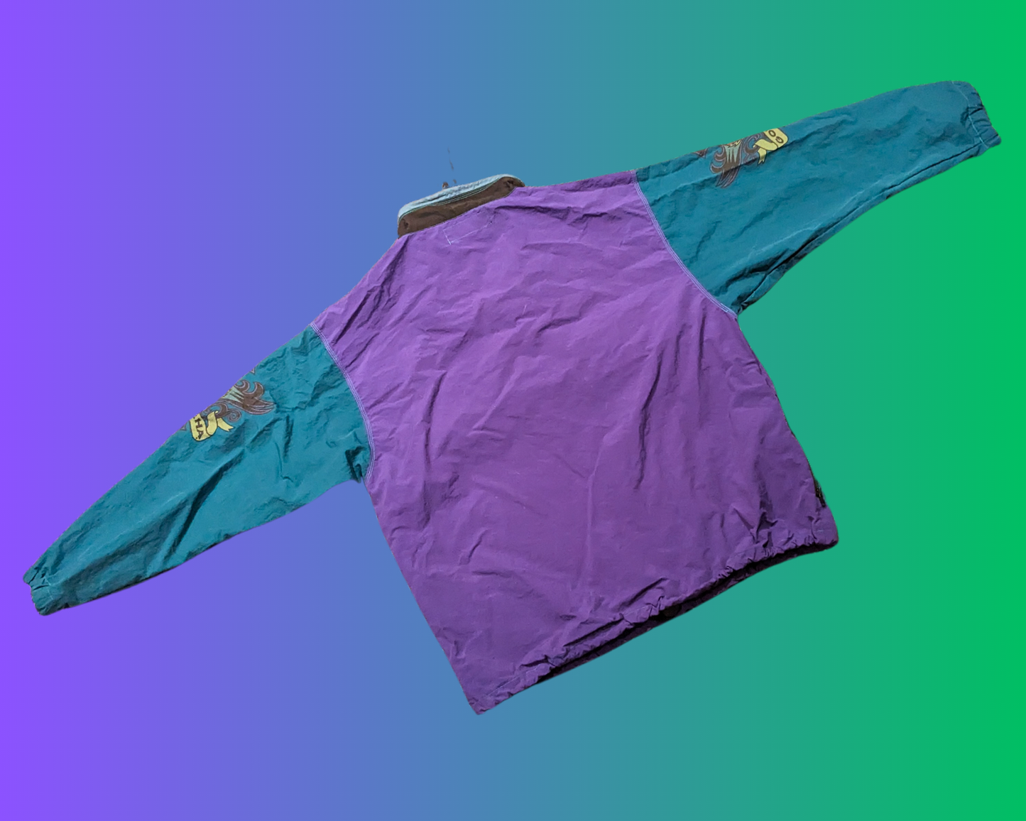 Vintage 1990's Gotcha Green and Purple Winderbreaker Jacket Size XL