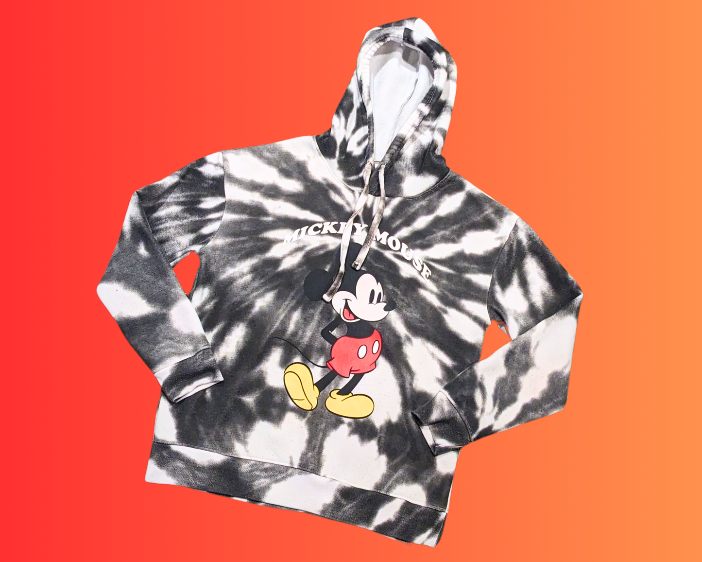 Y2K Mickey Mouse, Tie Dye Hoodie Size L