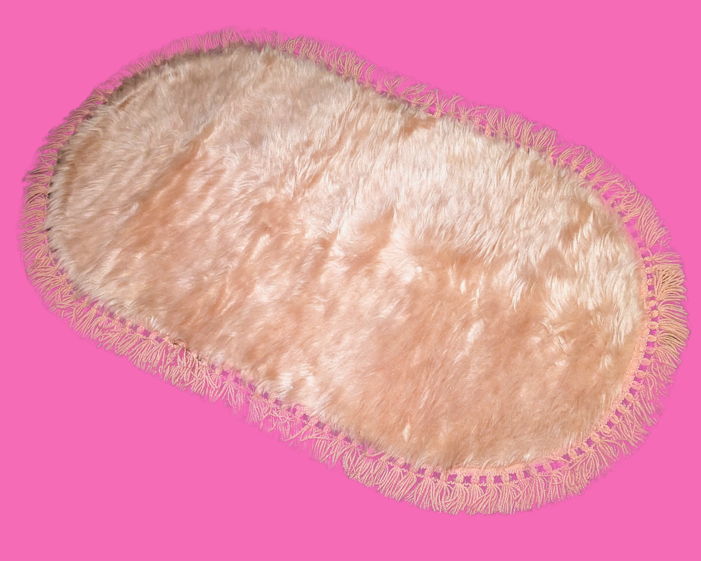 Vintage 1980's Brand New Fluffy Decorative Rug