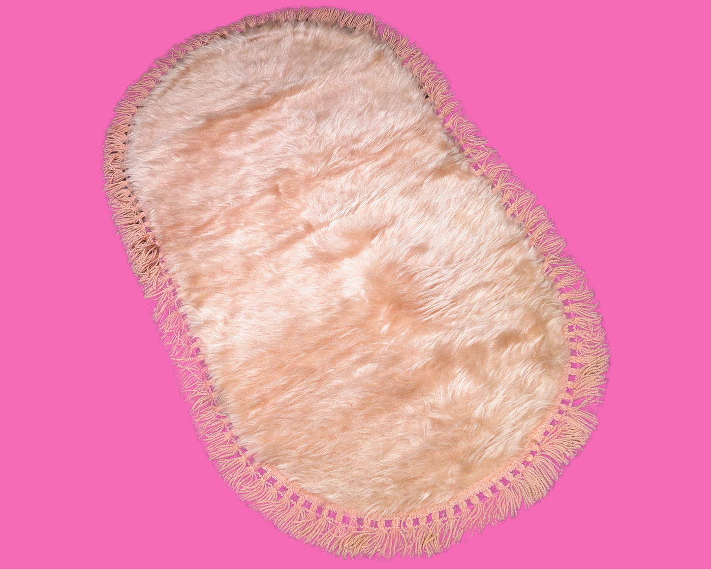 Vintage 1980's Brand New Fluffy Decorative Rug