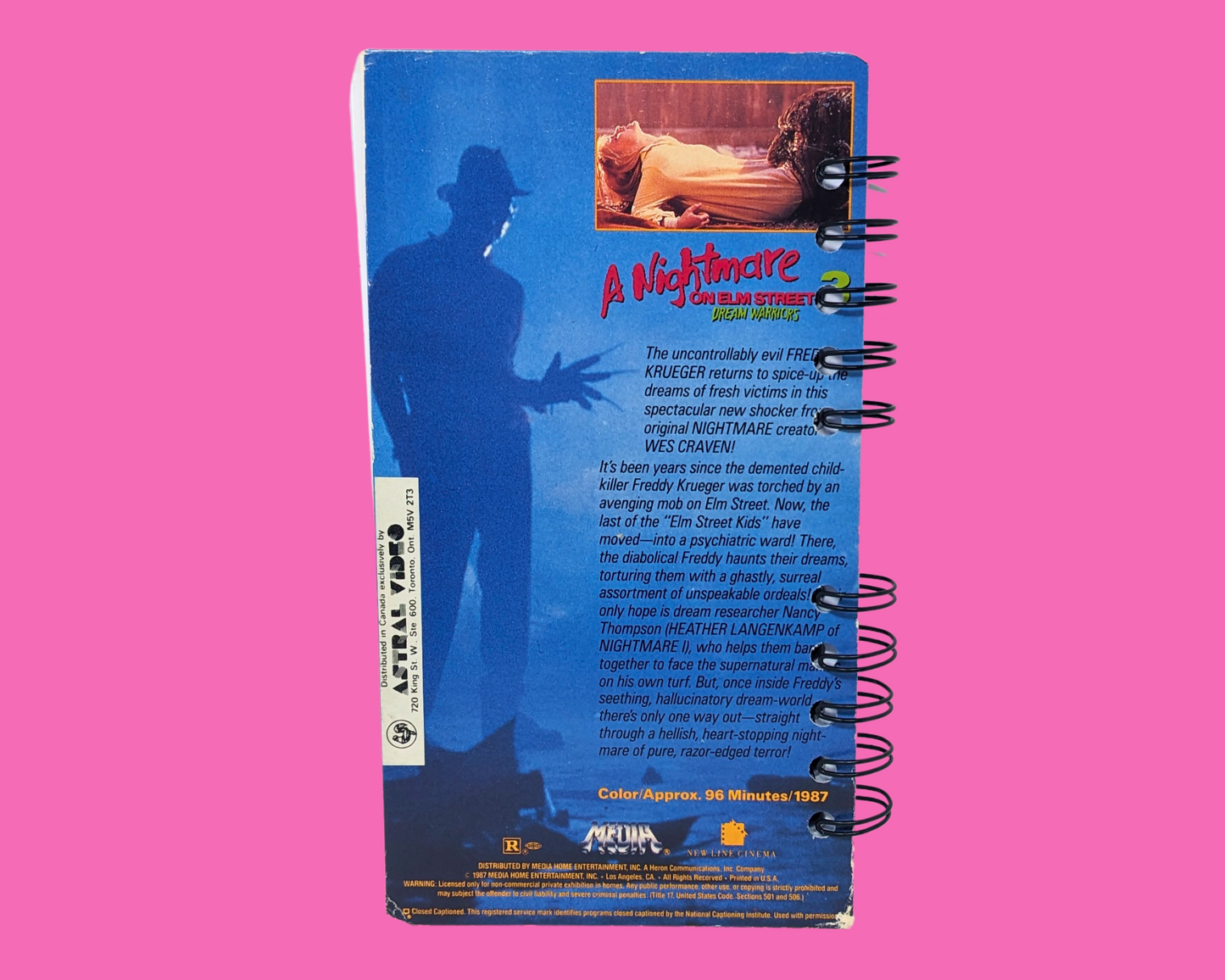 A Nightmare on Elm Street 3 Dream Warriors VHS Movie Notebook