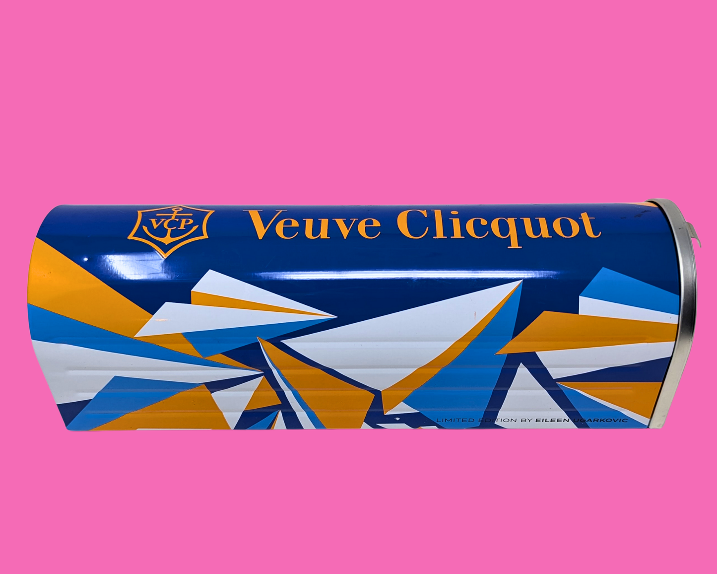 Collectible Veuve Clicquot Champagne Mailbox Shaped Metal Box