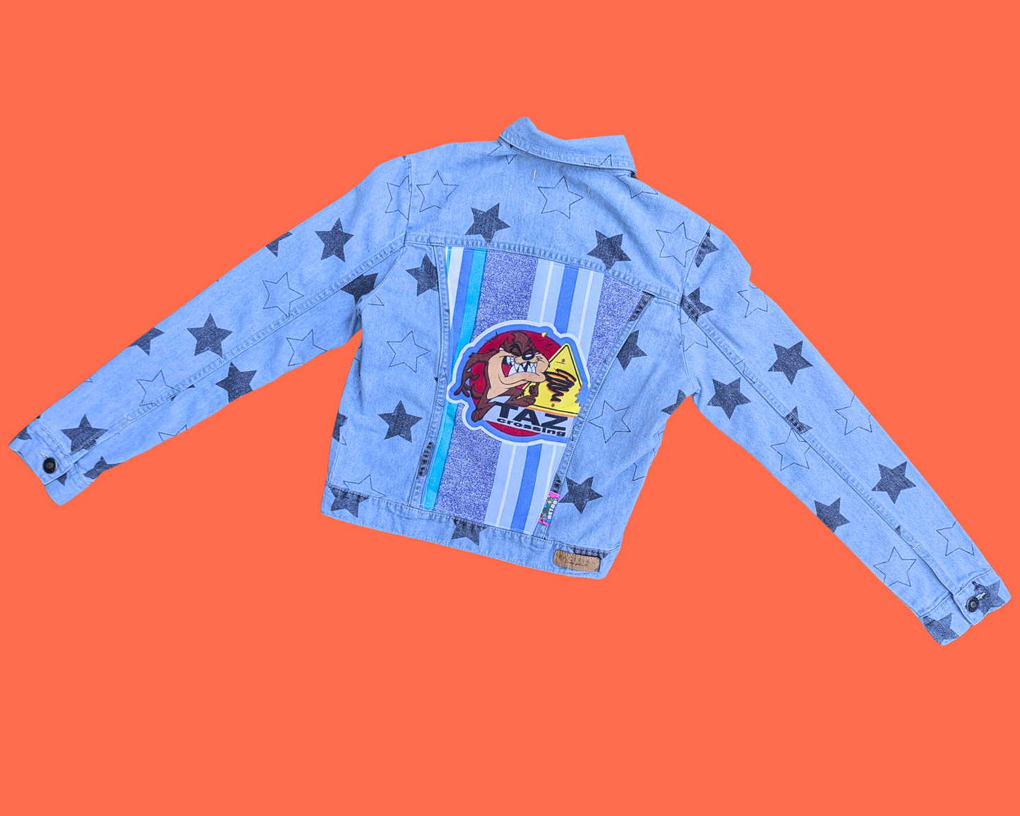 Veste Taz Looney Tunes, fabriquée à la main et recyclée, taille M