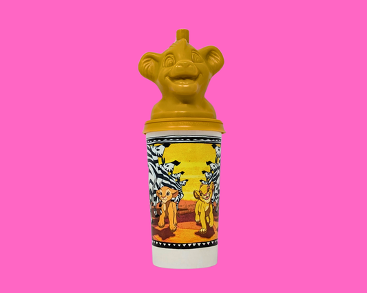 Bouteille en plastique officielle Walt Disney Le Roi Lion, Simba, sans paille, vintage des années 1990