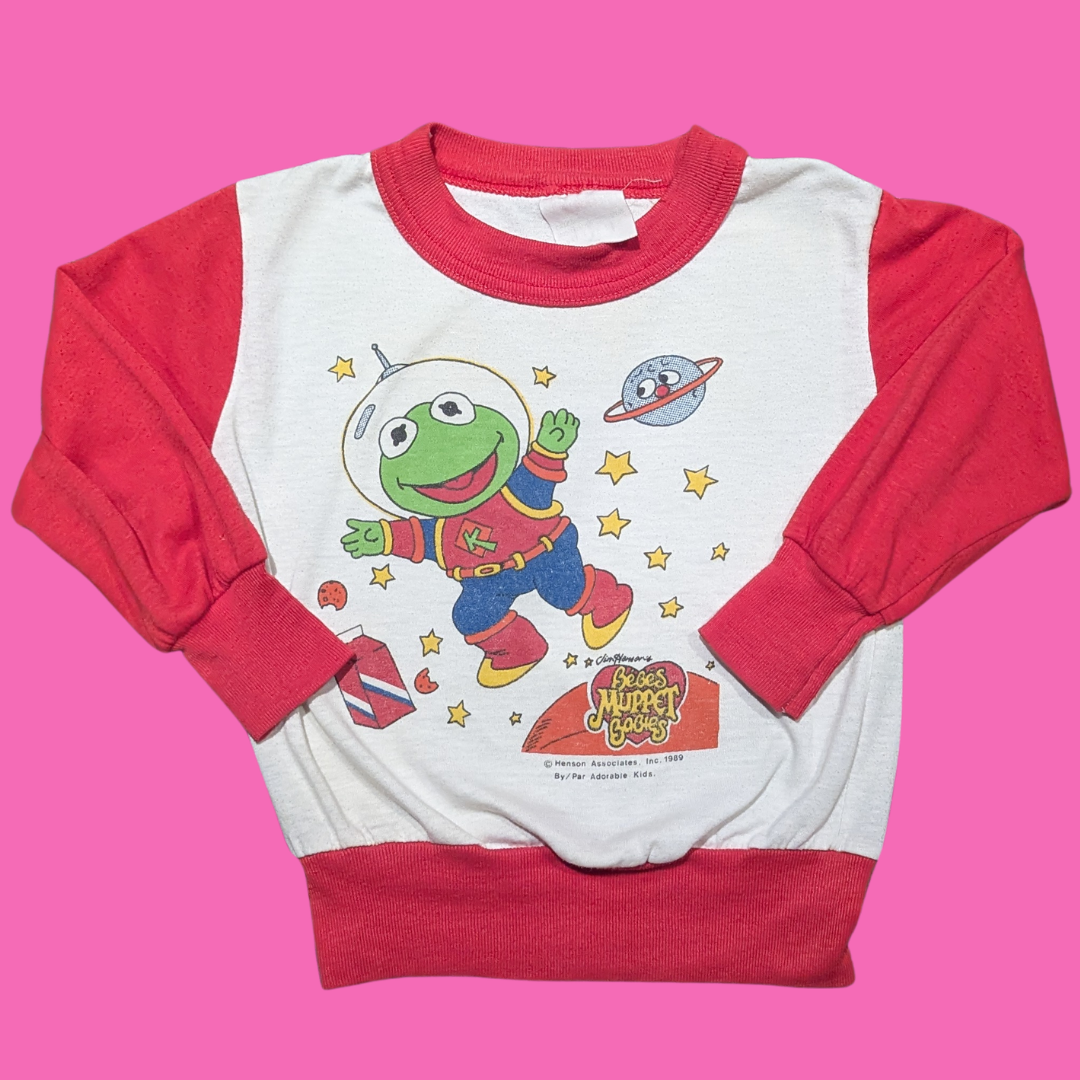 Vintage 1980's Kermit the Astronaut Long Sleeve T-Shirt for Children (See Description for Sizing)