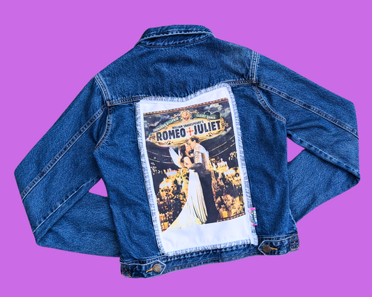 Handmade, Upcycled Romeo + Juliet Denim Jacket Size L