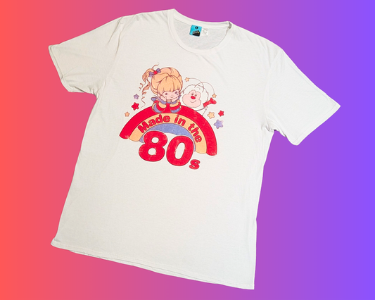 T-shirt blanc Y2K Rainbow Brite taille L