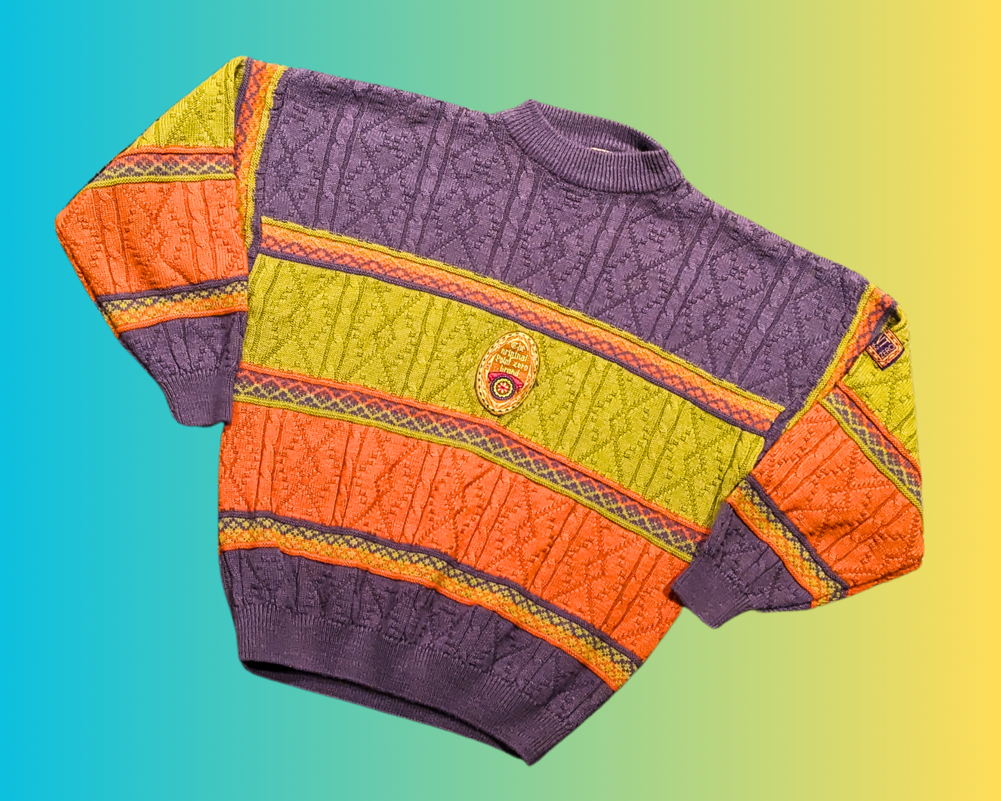 Vintage 1990's Colourful Knit, Point Zero, Sweater Size S