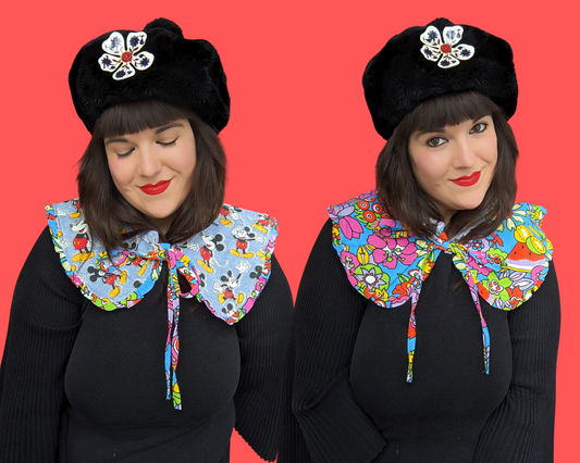 Collier Disney Mickey Mouse Pilgrim réversible fait main, recyclé et avec volant