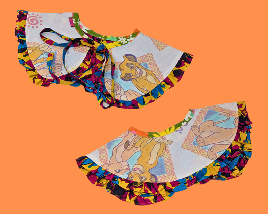 Collier pèlerin réversible Disney Le Roi Lion fait main, recyclé et avec volant
