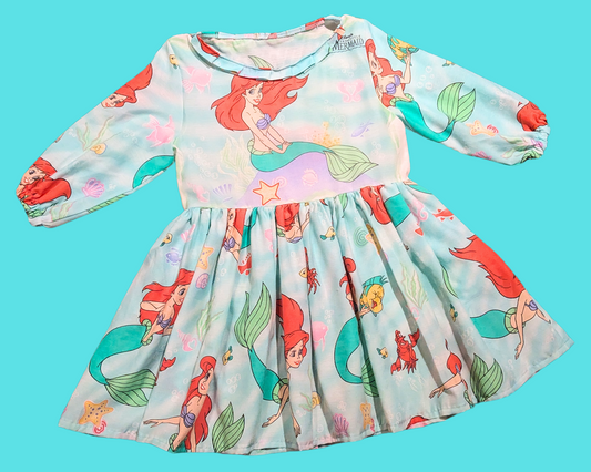 Drap de lit et taie d'oreiller faits à la main et recyclés de Walt Disney La Petite Sirène Taille M