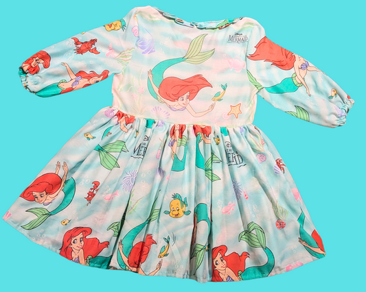 Drap de lit et taie d'oreiller faits à la main et recyclés de Walt Disney La Petite Sirène Taille M