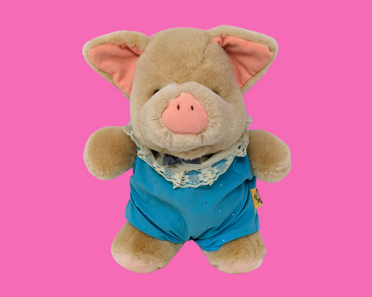 Vintage 1980's Adorable Little Pig Plushie