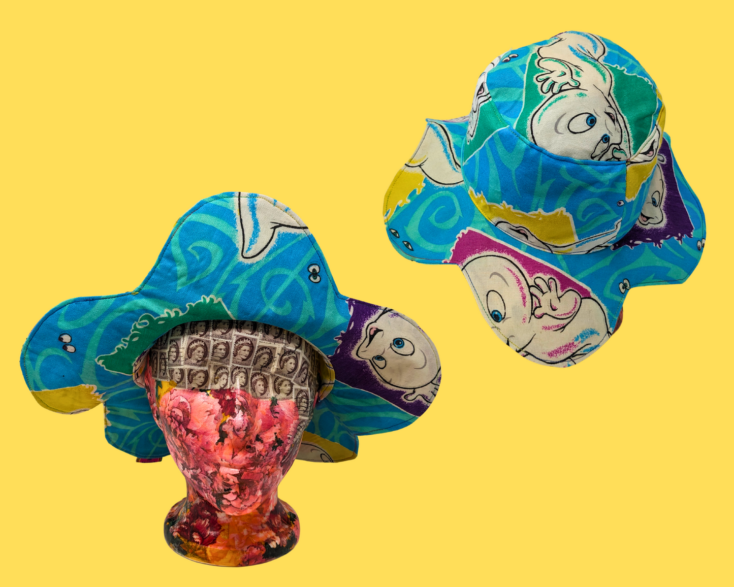 Casper The Friendly Ghost Reversible, Flower Shaped Bucket Hat