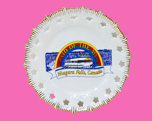 Assiette décorative vintage des chutes du Niagara des années 1990