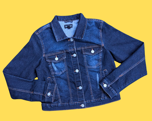 Veste en jean « Looney Tunes » faite main et recyclée, taille L