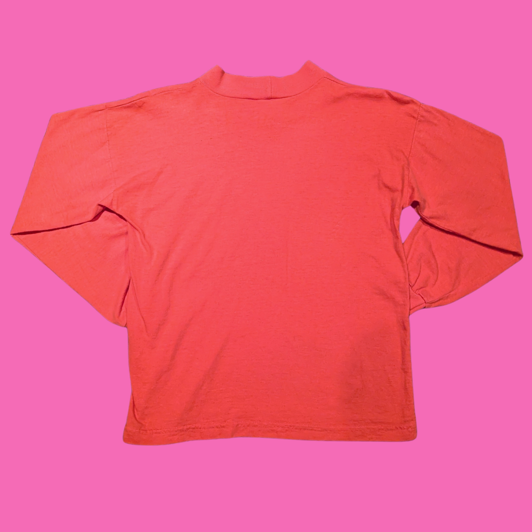 Y2K Original Au Coton, Orange Long Sleeves Shirt Size S