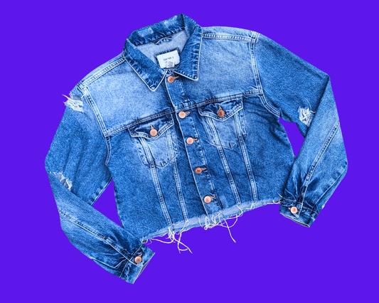 Handmade, Upcycled Aretha Franklin Respect Denim Jacket Size M