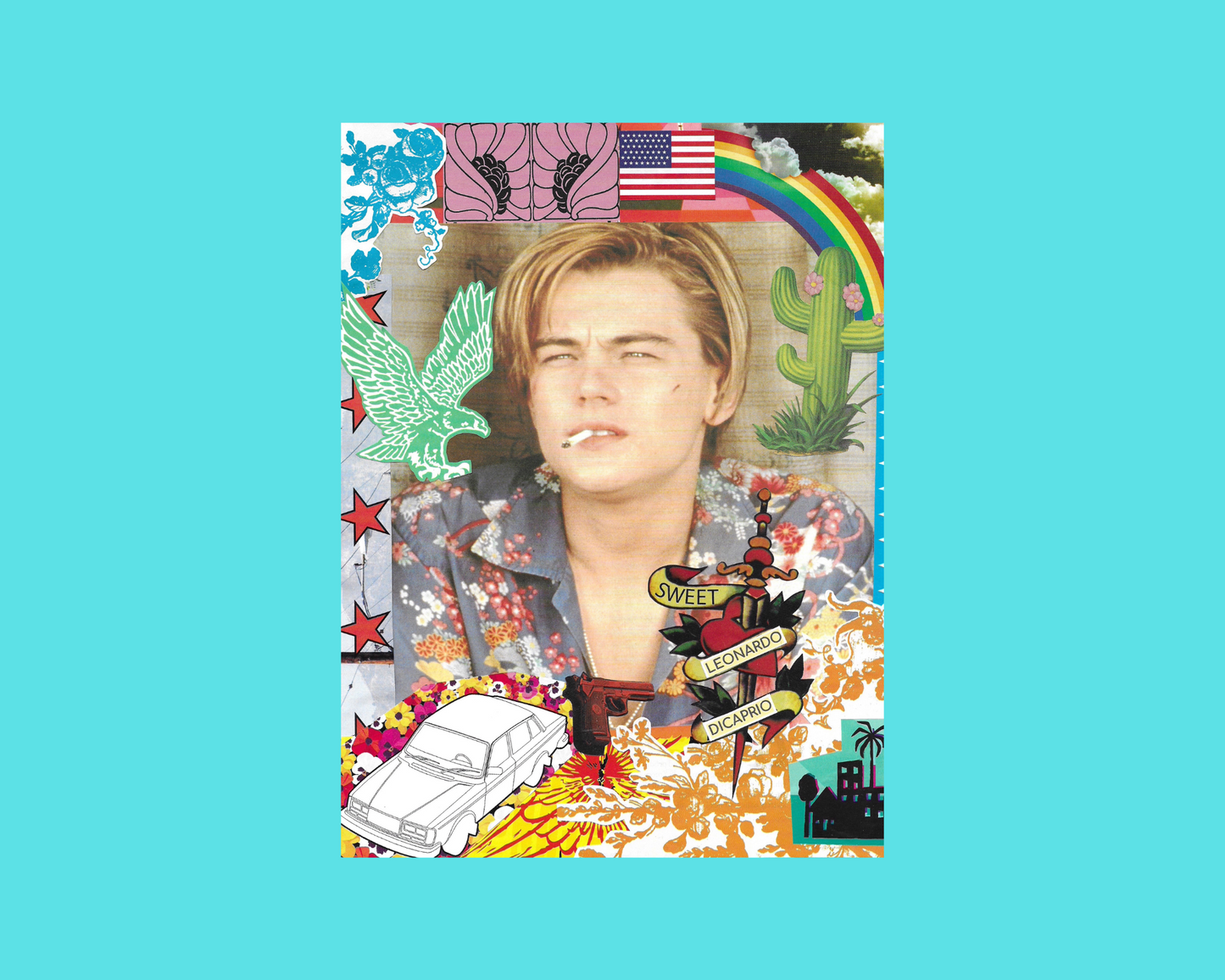 Print of Handmade Collage of Leonardo DiCaprio