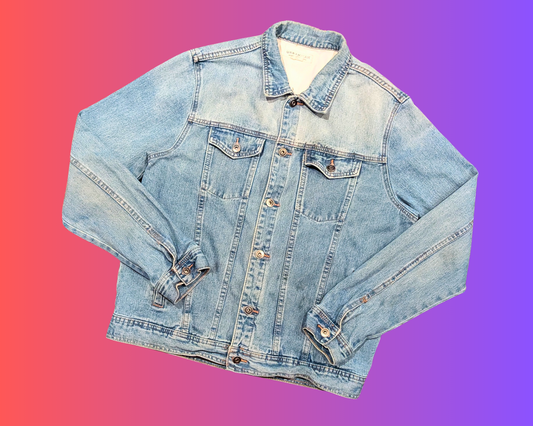 Handmade, Upcycled Rambo, Sylvester Stallone Denim Jacket Size L