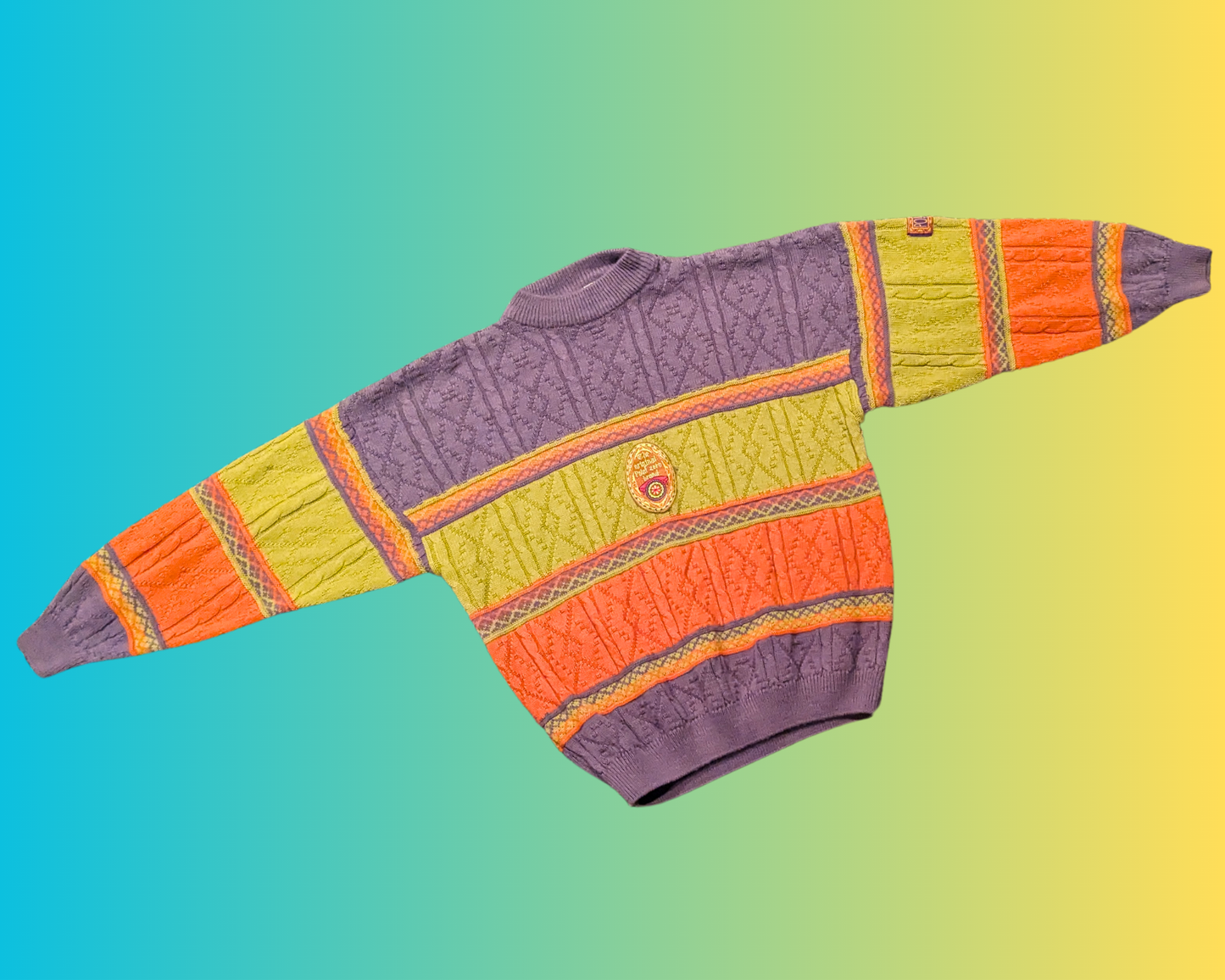 Vintage 1990's Colourful Knit, Point Zero, Sweater Size S