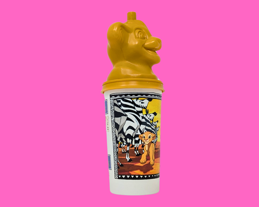 Bouteille en plastique officielle Walt Disney Le Roi Lion, Simba, sans paille, vintage des années 1990
