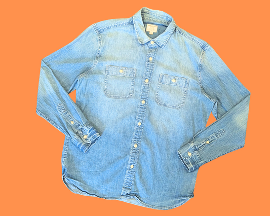 Veste en jean léger Ricklaxation Rick et Morty faite à la main et recyclée, taille L