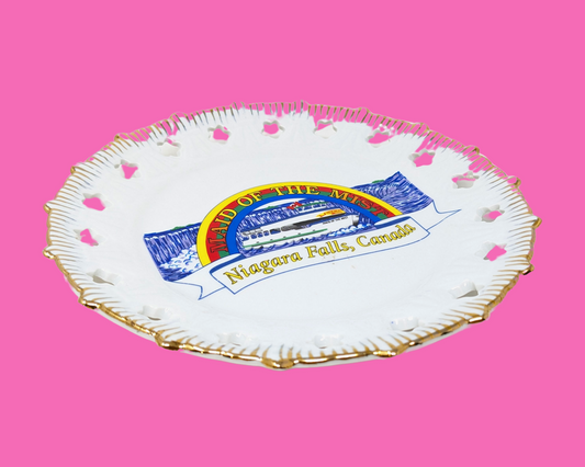 Assiette décorative vintage des chutes du Niagara des années 1990
