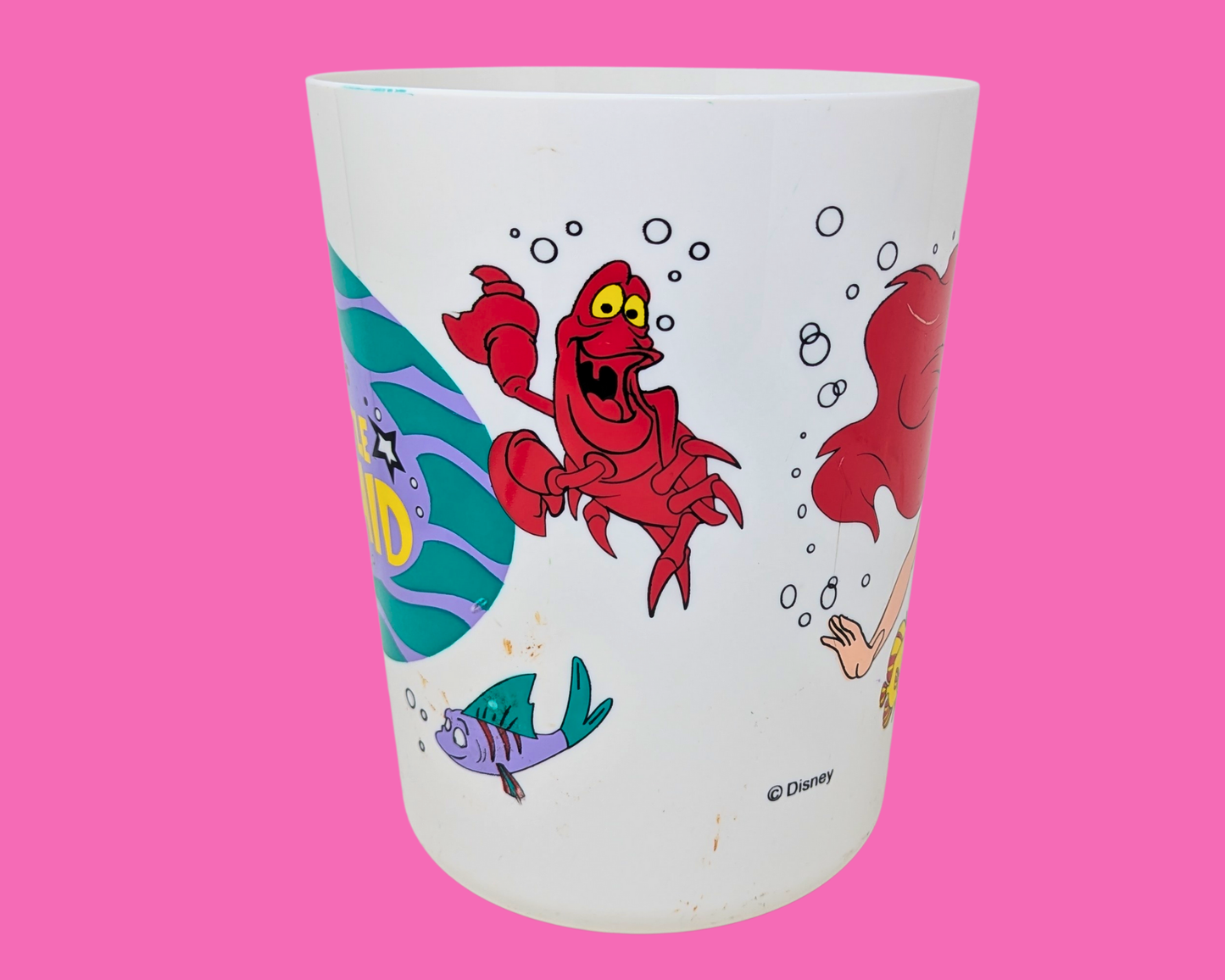 Vintage 1990's Disney's The Little Mermaid Trash Can