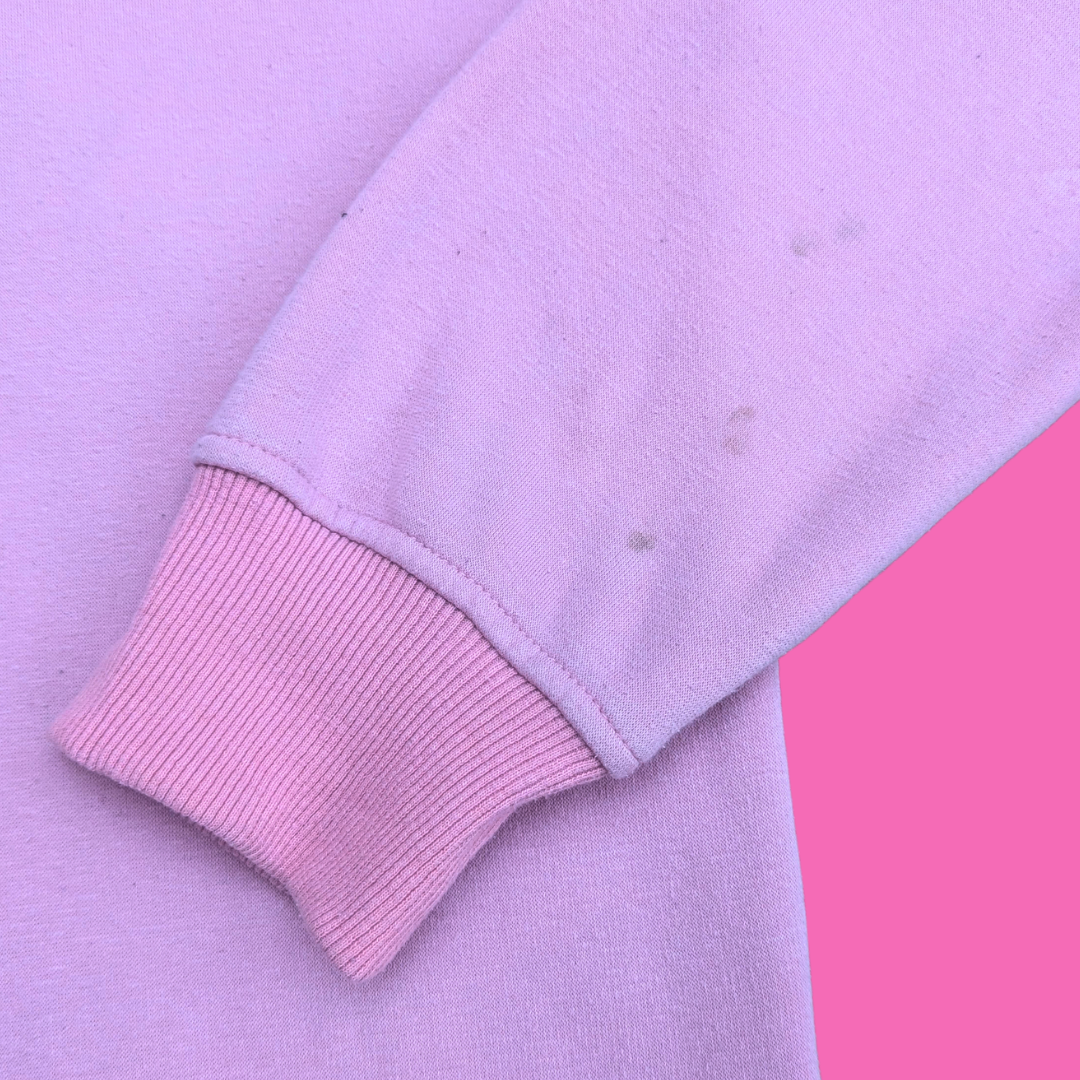 Skiing Illustration Pink Sweater Size L for Women