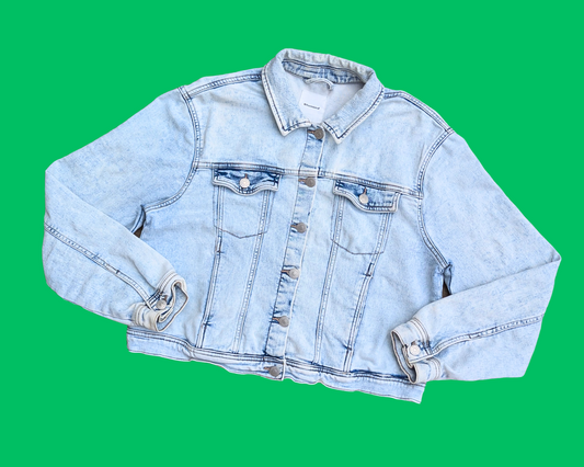 Veste en jean Oscar The Grouch, Sesame Street, faite à la main et recyclée, taille XL