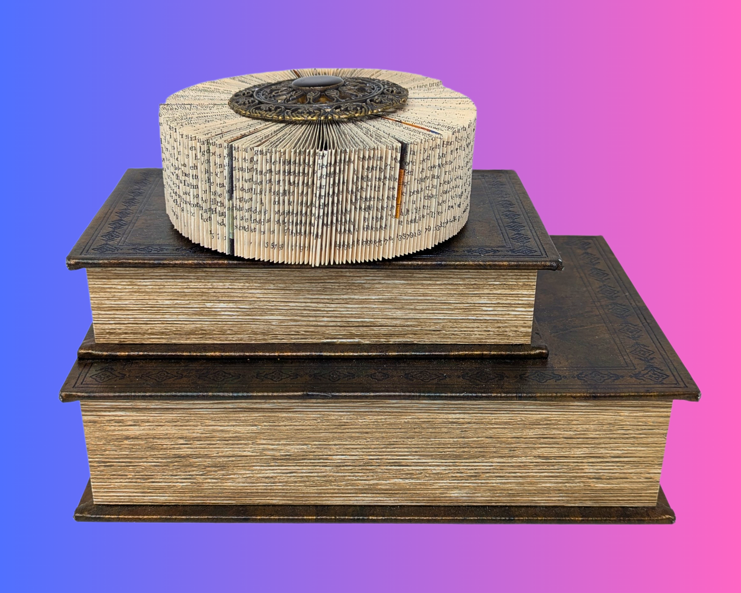 Handmade and Upcycled Book Folding Art Sculpture