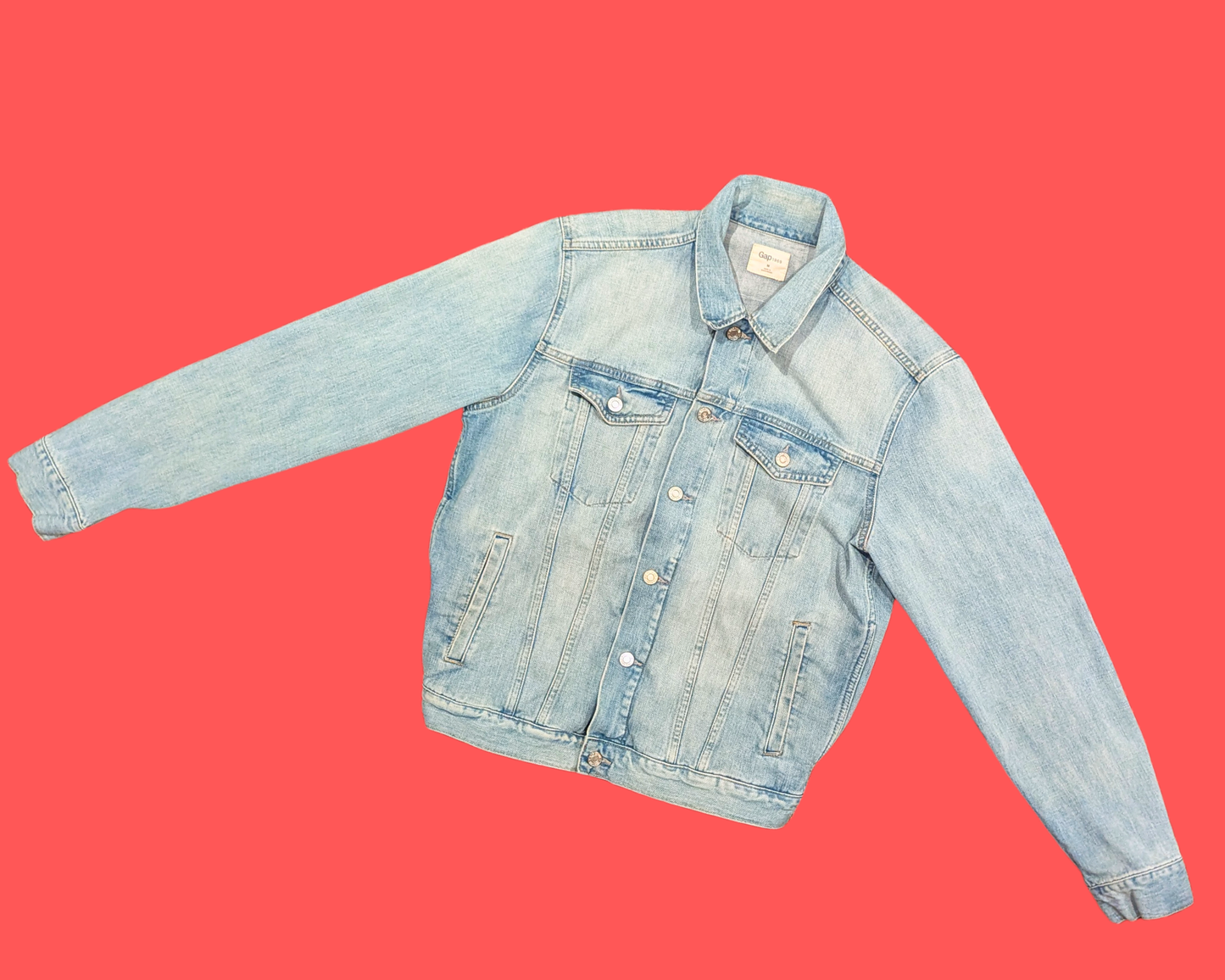 Handmade, Upcycled Denim Jacket with a Wizard of Oz T-Shirt Size M for Women