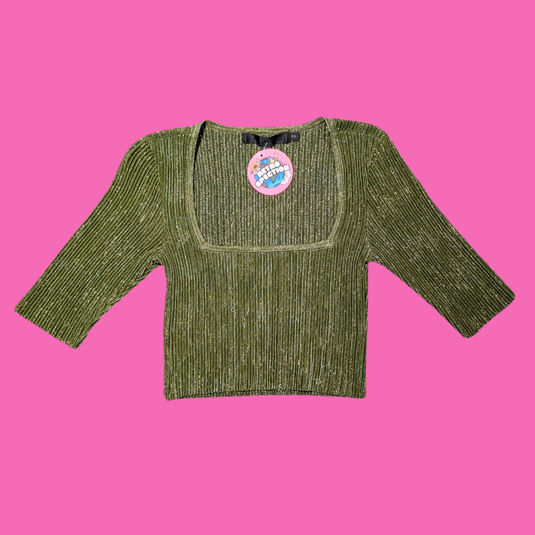John John Black, Khaki Crop Top Size S