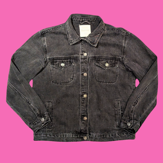 WWE Superstars T-Shirt Upcycled Black Denim Jacket Size M for Women