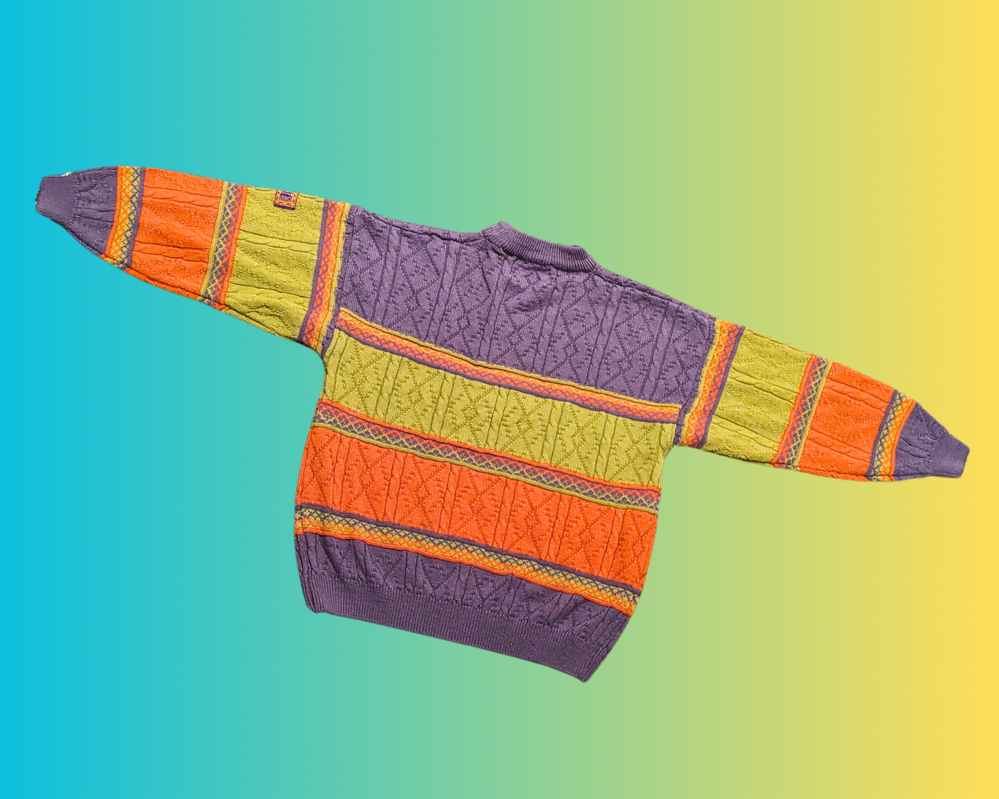 Vintage 1990's Colourful Knit, Point Zero, Sweater Size S