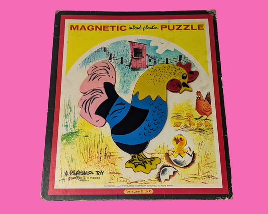 Puzzle magnétique vintage des années 1960 en plastique Playskool