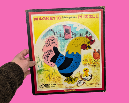 Puzzle magnétique vintage des années 1960 en plastique Playskool