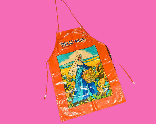 Vintage 1990's Plastic Apron of a Blue Nun