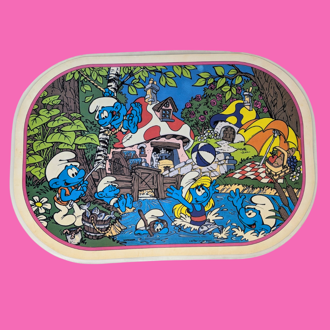 Vintage 1980's Smurfs Placemats by Texaco
