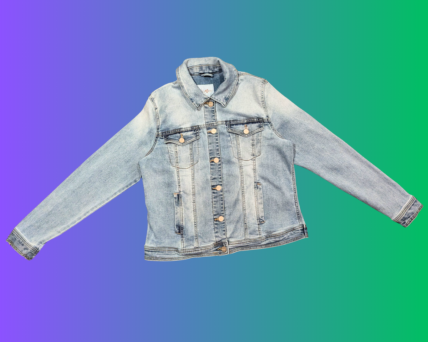 Veste en jean Pink Floyd, The Dark of the Moon, fabriquée à la main et recyclée, taille XL, mais convient à une taille plus petite