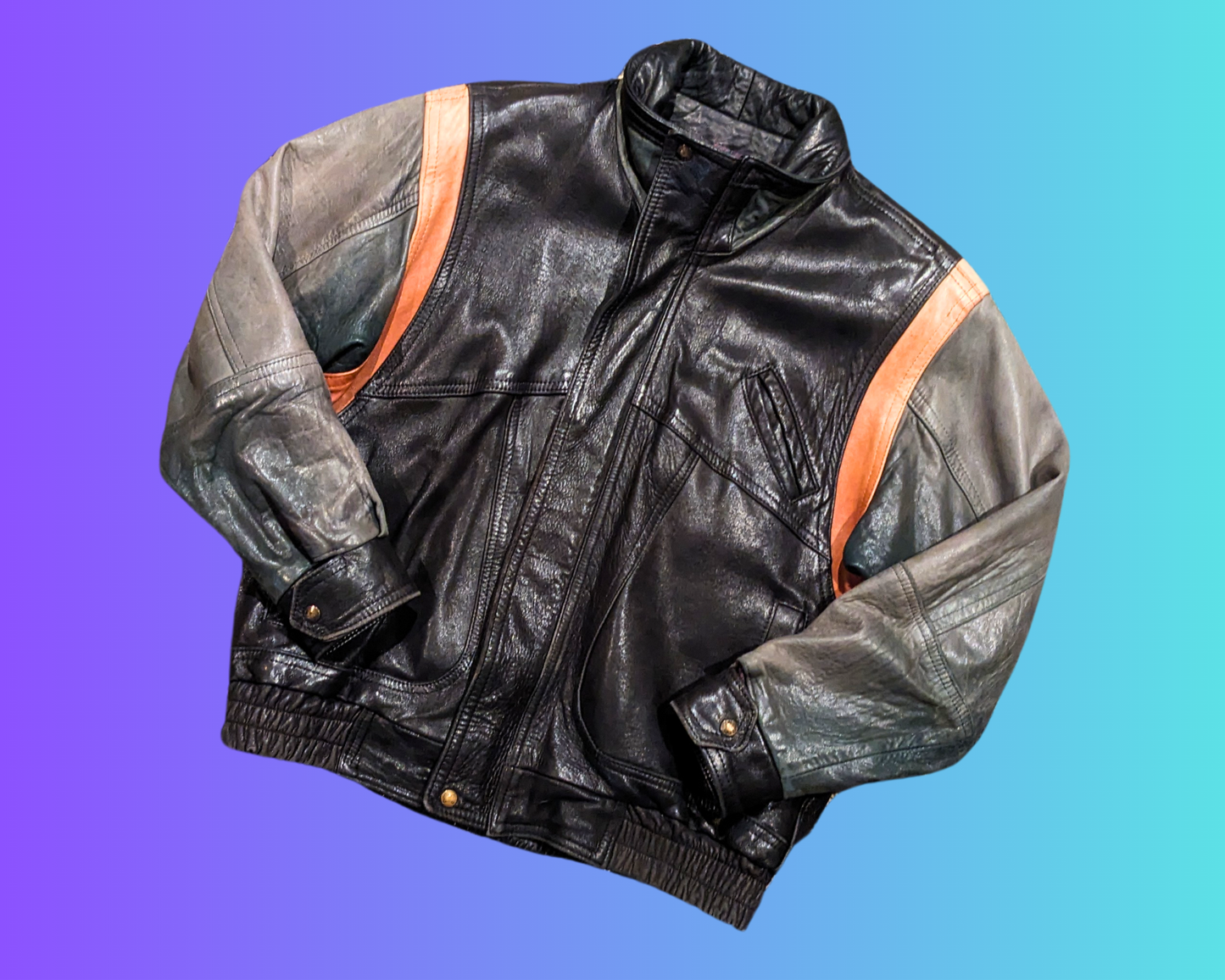 Vintage 1990's Genuine Leather Jacket Size M