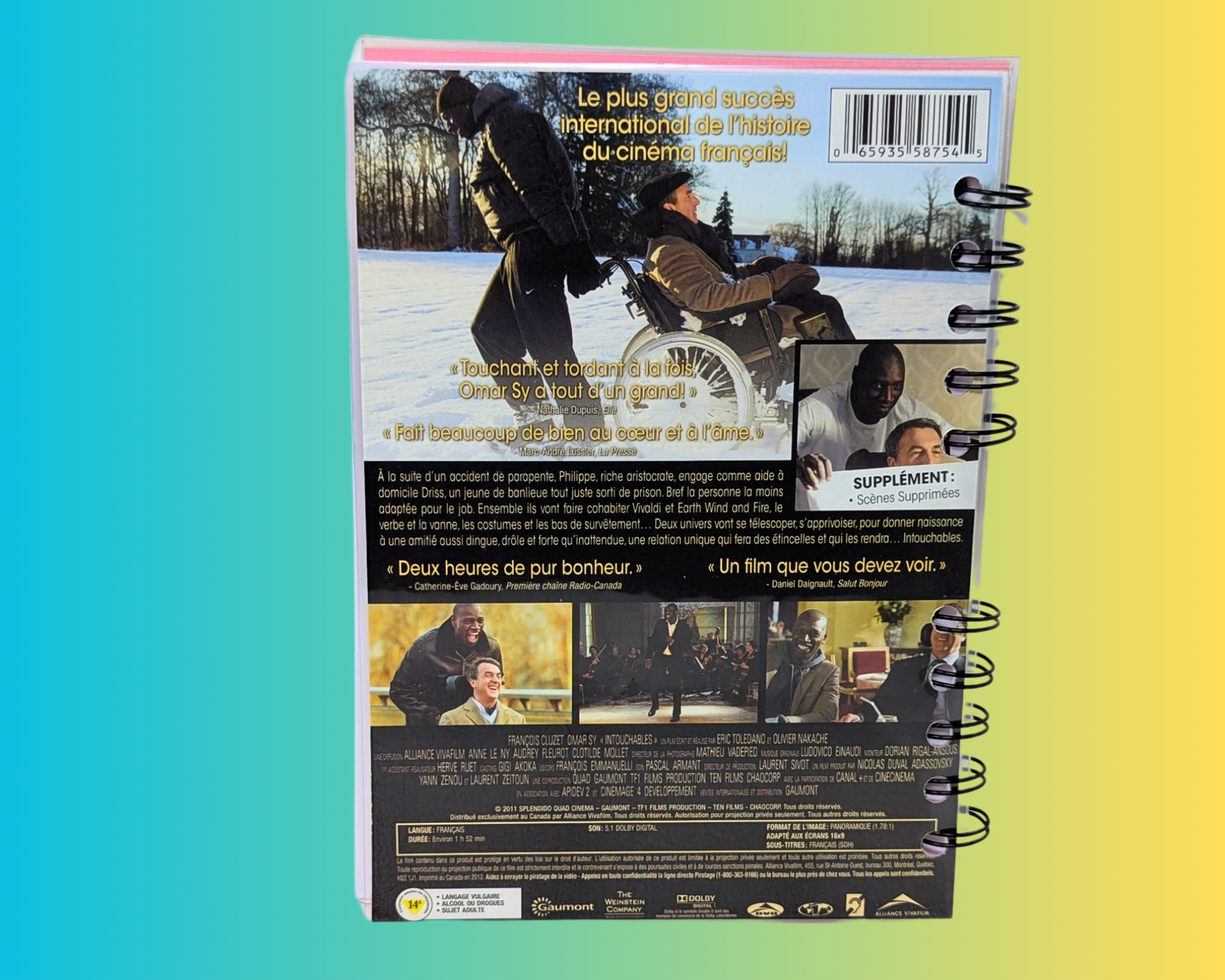Intouchables DVD Movie Notebook