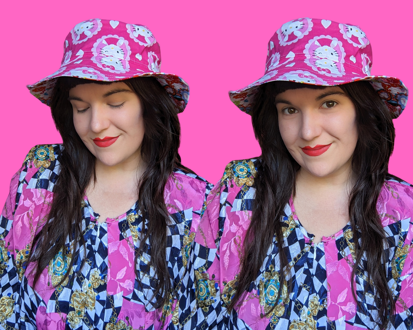 Chapeaux de seau fabriqués sur commande fabriqués à partir de tissus vintage et de chutes de draps pour adolescents/adultes