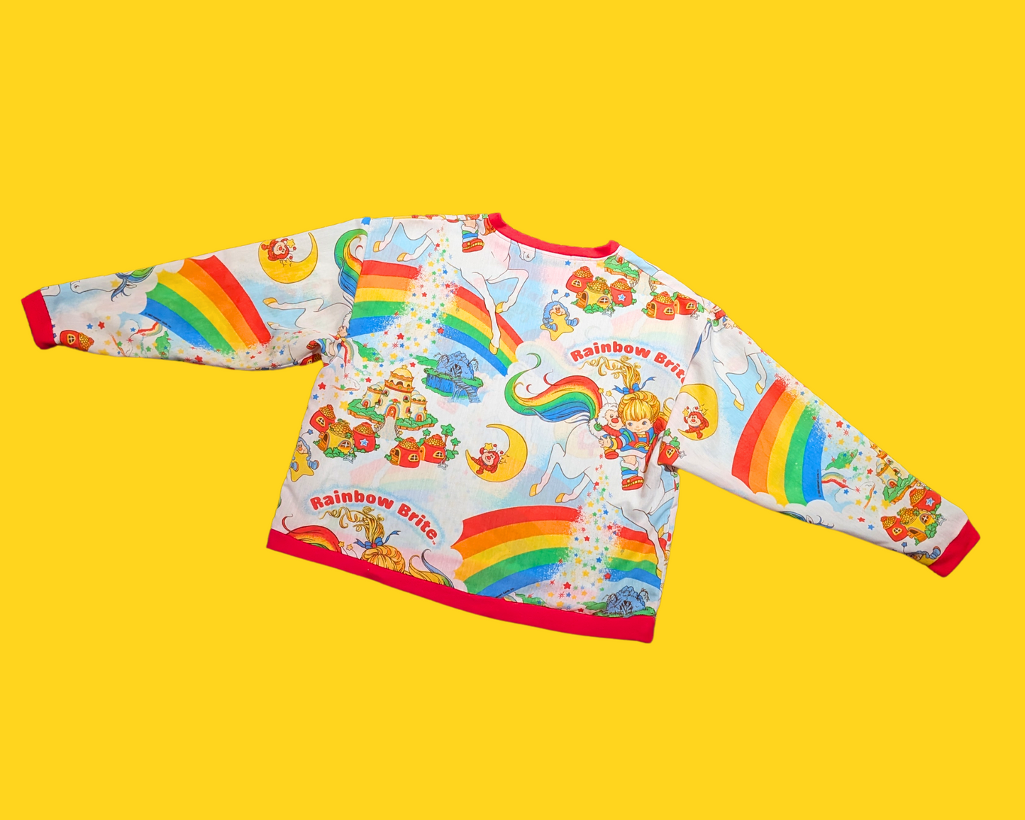 Handmade, Upcycled Rainbow Brite Sweater Oversized M