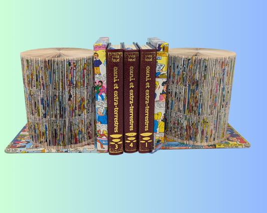 Handmade and Upcycled Book Folding Archie Comic Books Bookends