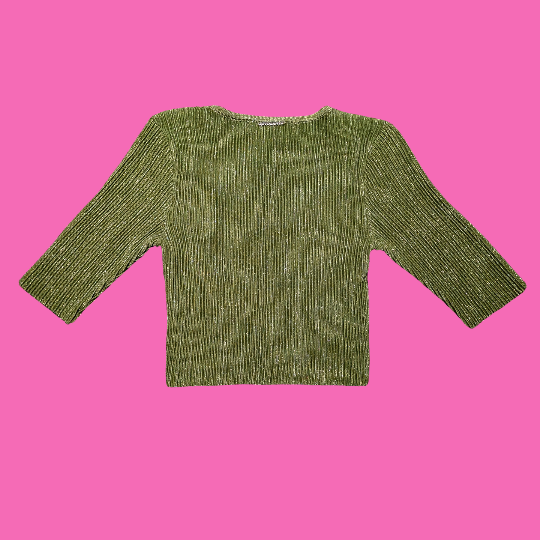 John John Black, Khaki Crop Top Size S